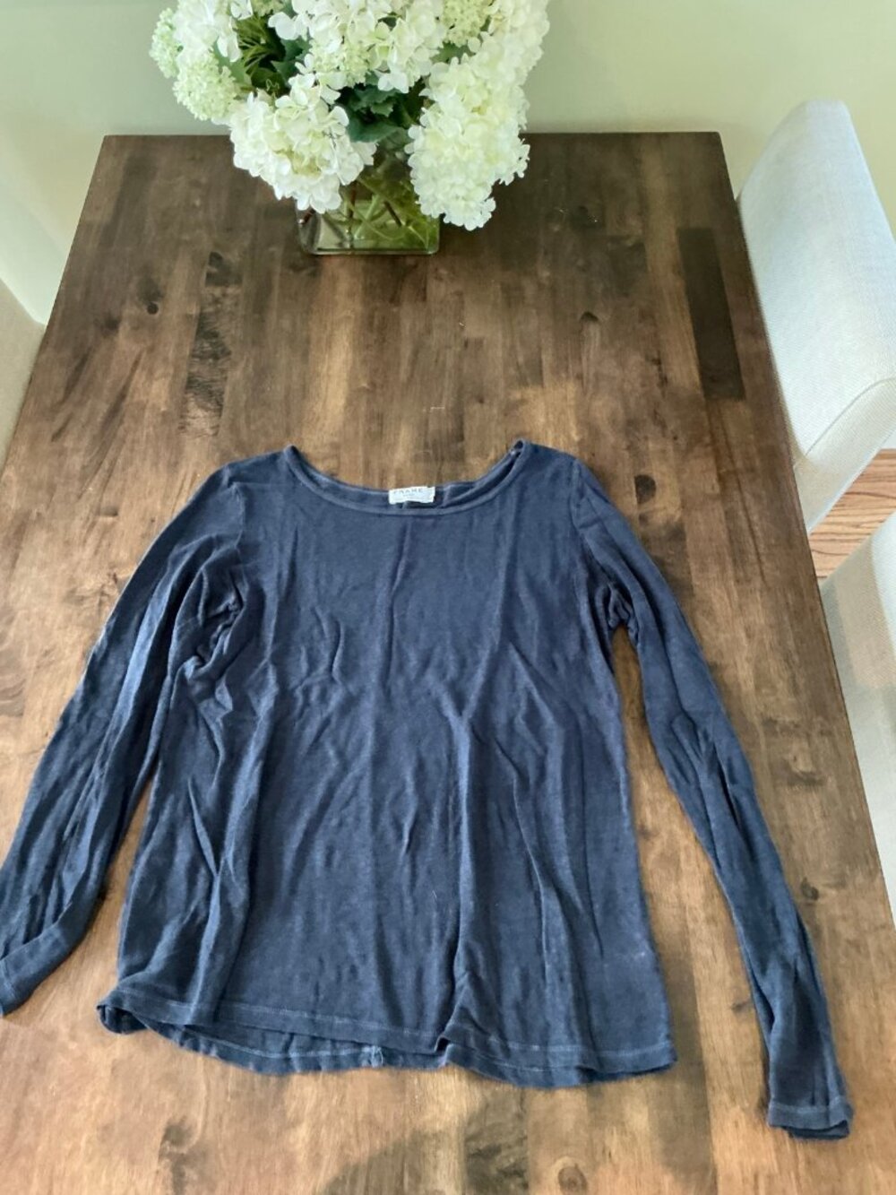 FRAME Shirt Long Sleeve Boat Neck Top Size XS Made in USA